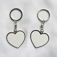 Egyedi dupla fényképes szív alakú kulcstartó
