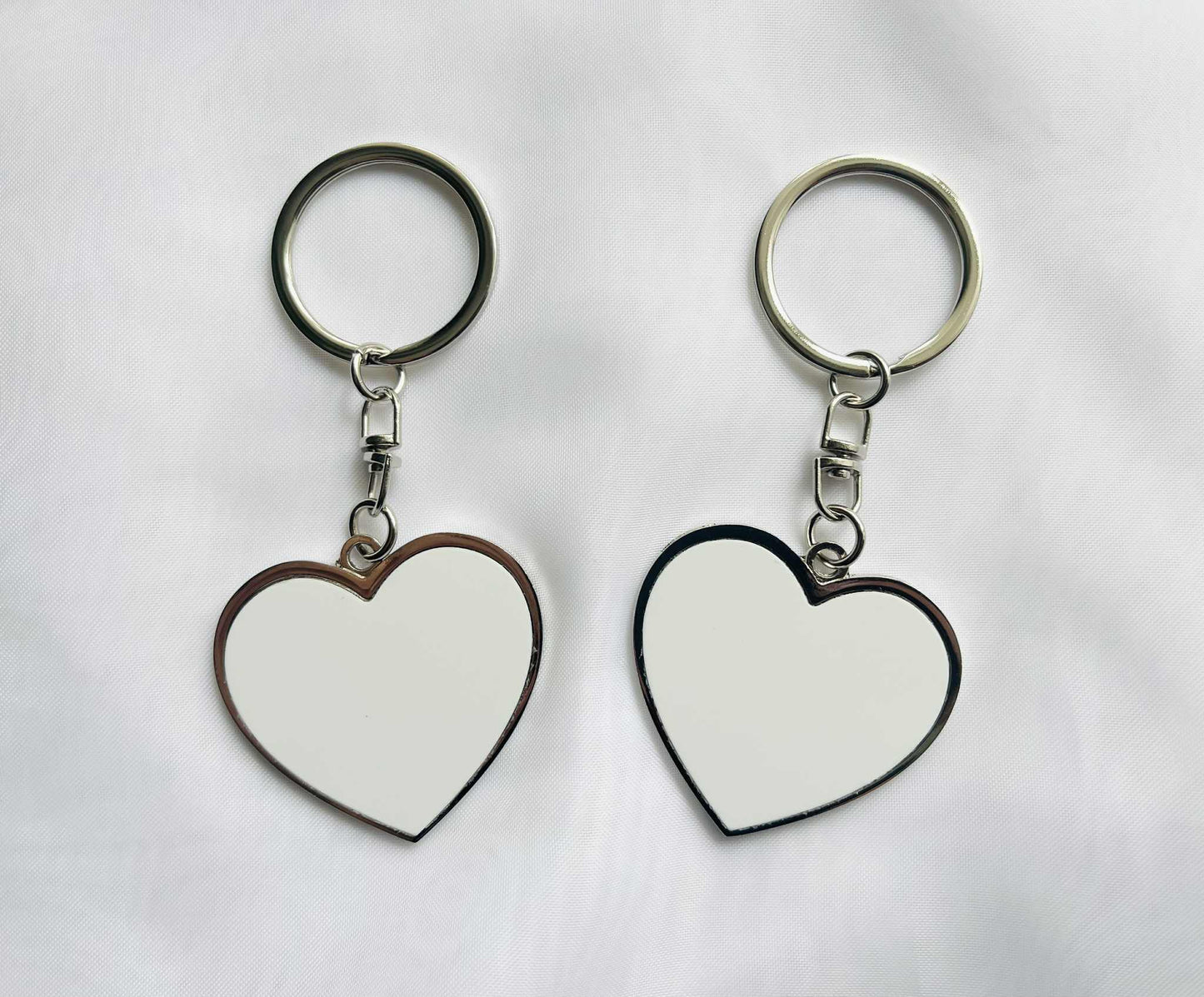 Egyedi dupla fényképes szív alakú kulcstartó