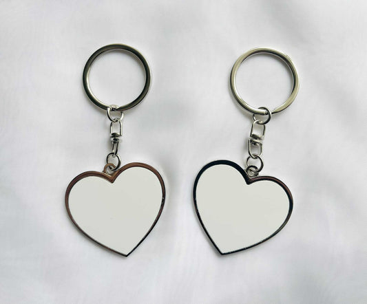 Egyedi dupla fényképes szív alakú kulcstartó