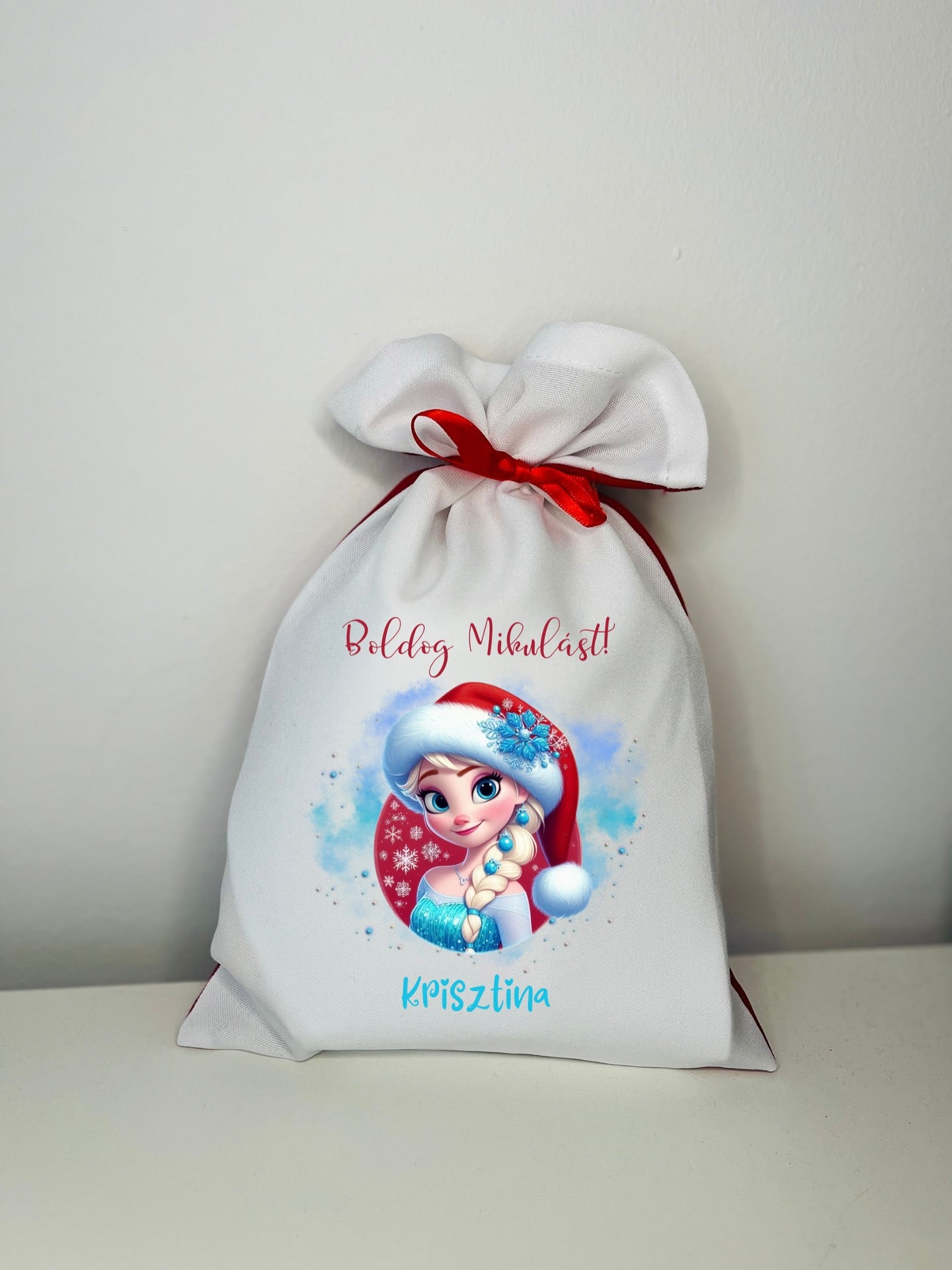 Egyedi névre szóló Mikulás zsák