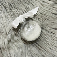 Egyedi feliratos karácsonyfagömb - Varázsgömb, tölthető dekorral