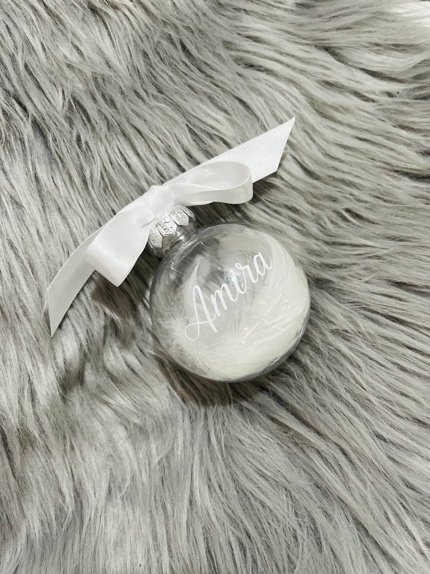 Egyedi feliratos karácsonyfagömb - Varázsgömb, tölthető dekorral