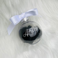 Egyedi feliratos karácsonyfagömb - Varázsgömb, tölthető dekorral