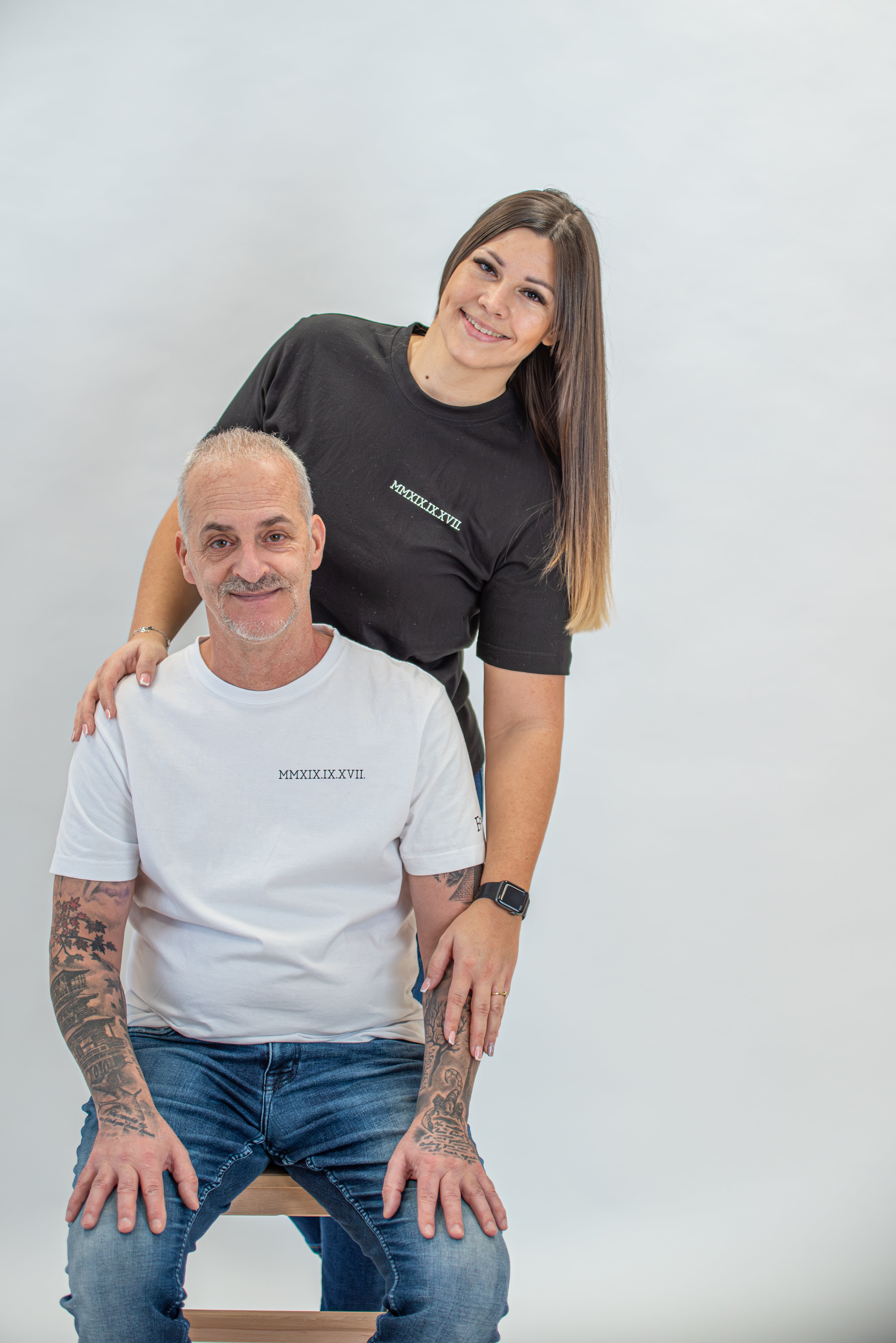 Római számos páros póló - monogrammal ❤️