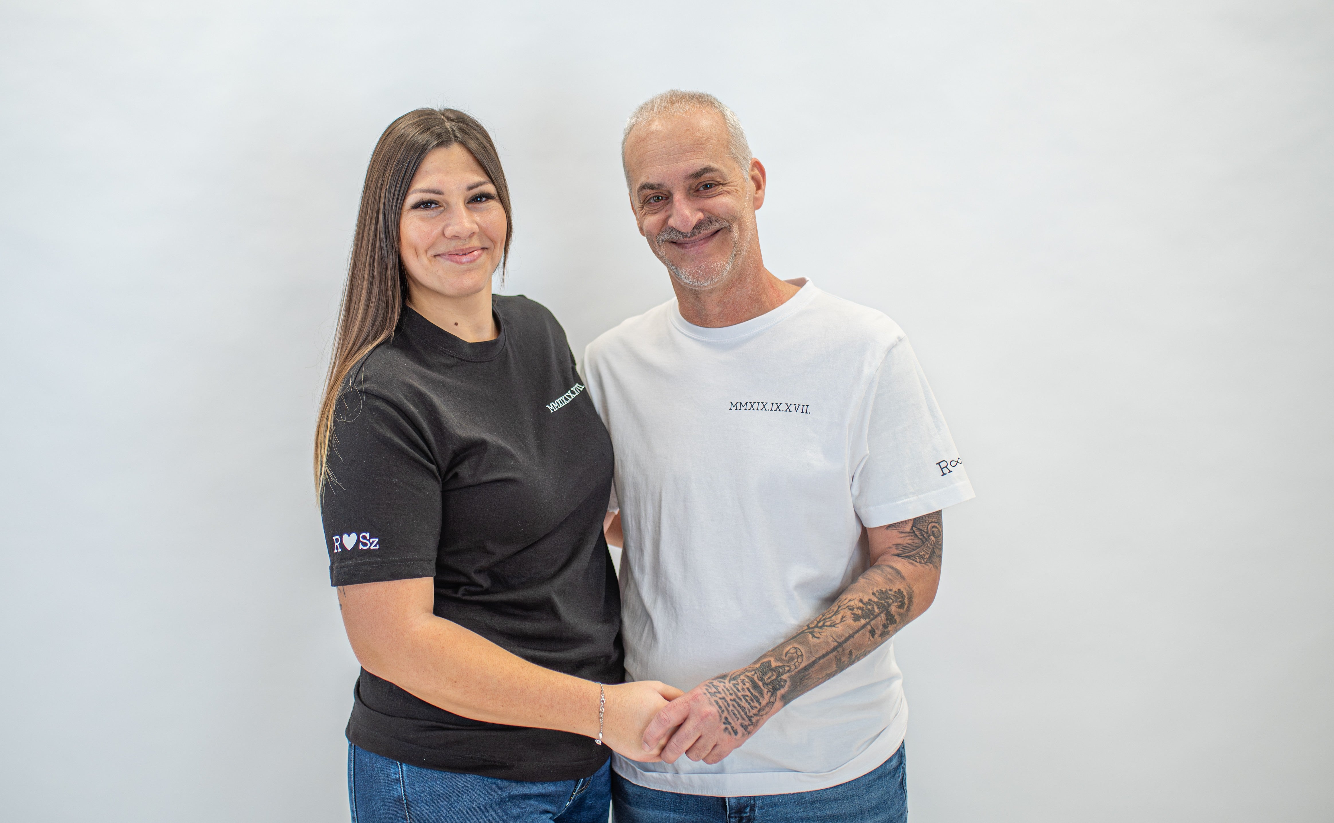 Római számos páros póló - monogrammal ❤️