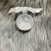 Egyedi feliratos karácsonyfagömb - Varázsgömb, tölthető dekorral