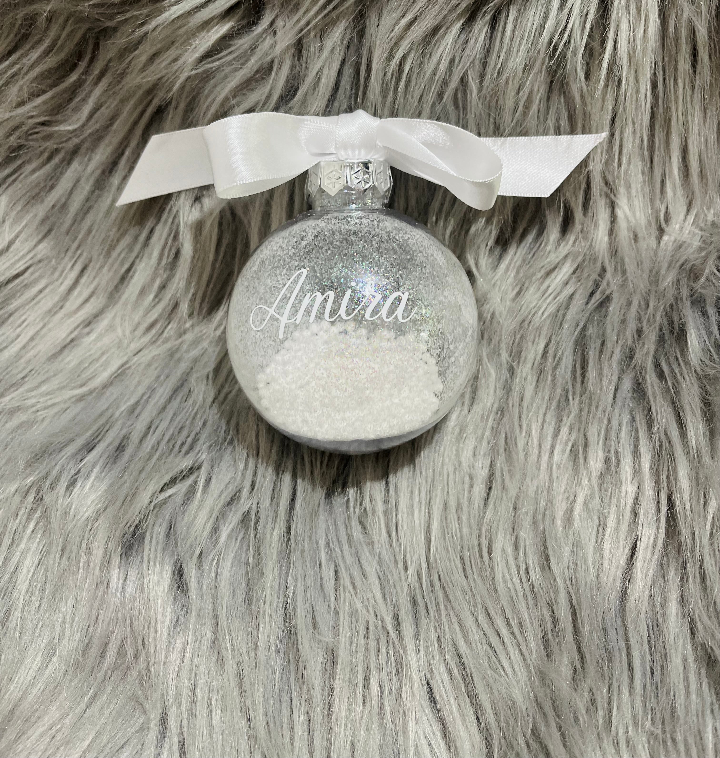 Egyedi feliratos karácsonyfagömb - Varázsgömb, tölthető dekorral