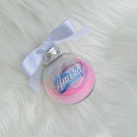 Egyedi feliratos karácsonyfagömb - Varázsgömb, tölthető dekorral