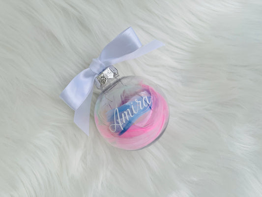 Egyedi feliratos karácsonyfagömb - Varázsgömb, tölthető dekorral