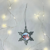 Fényképes hópehely - karácsonyfadísz