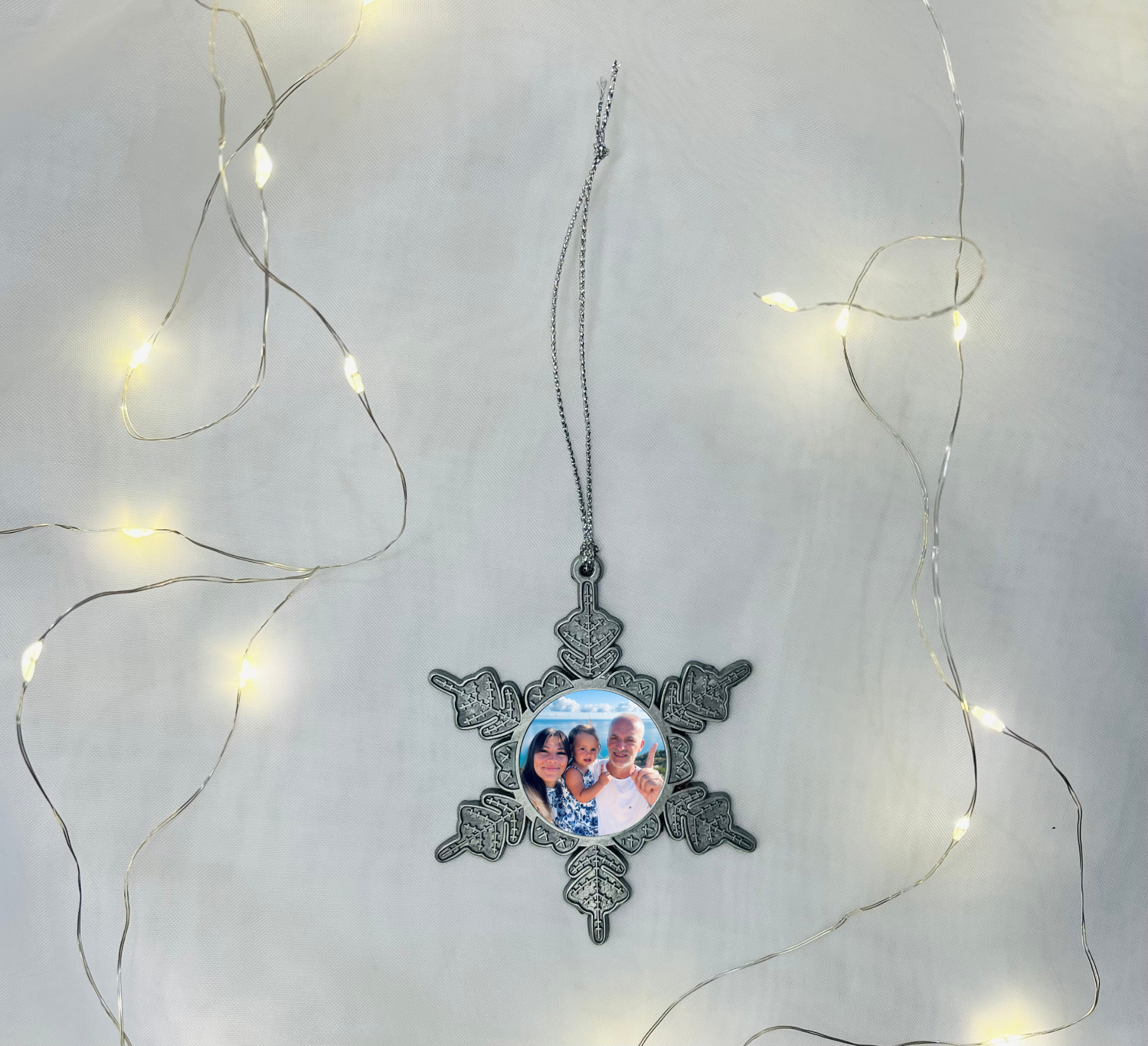 Fényképes hópehely - karácsonyfadísz