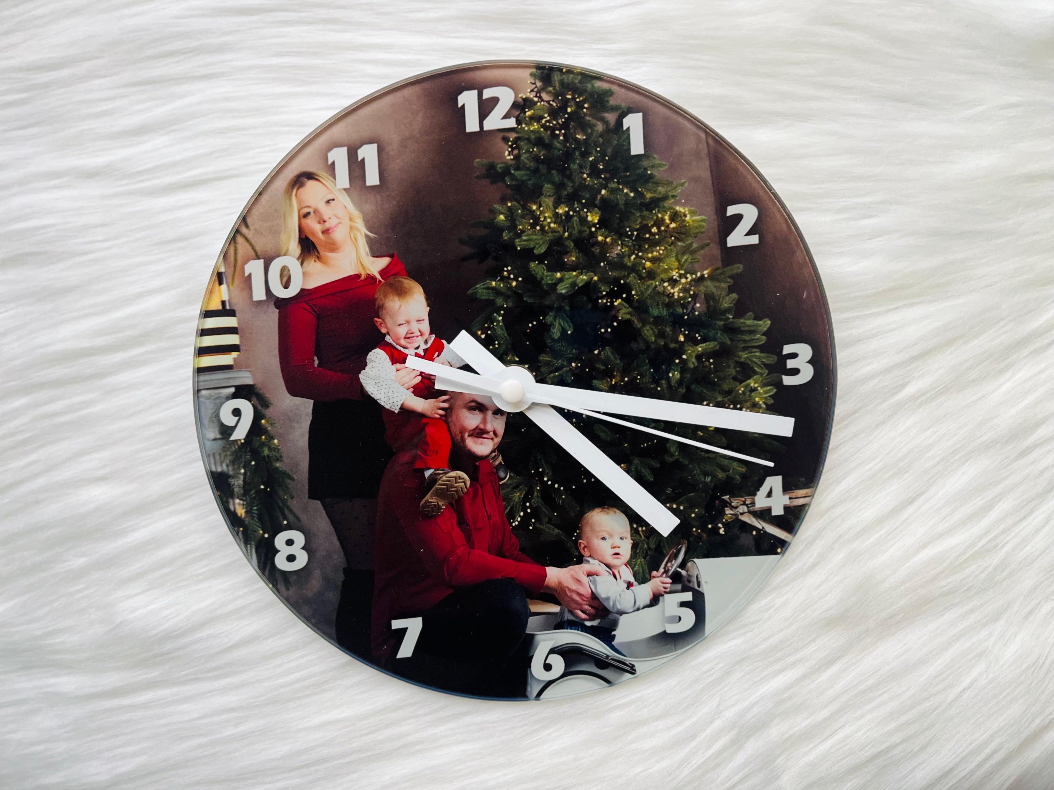 Egyedi fényképes üveg falióra