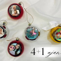 Karácsonyi ajánlat: Fényképes karácsonyfagömb 4+1 AJÁNDÉK